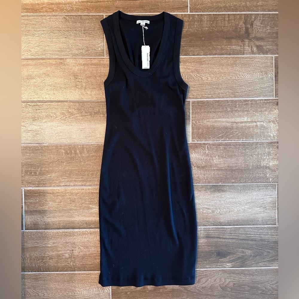 James Perse Black Ribbed Dress